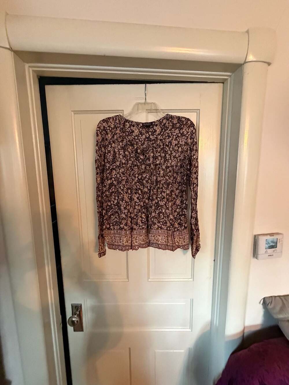 Lucky Brand Women's Long Sleeve Floral Boho Tunic Top Size S